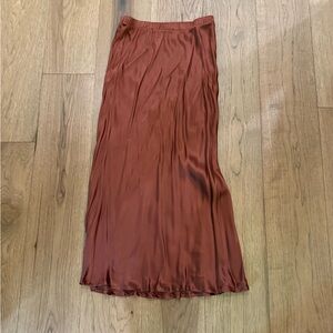 Nation LTD Satin Maxi Skirt in Rust